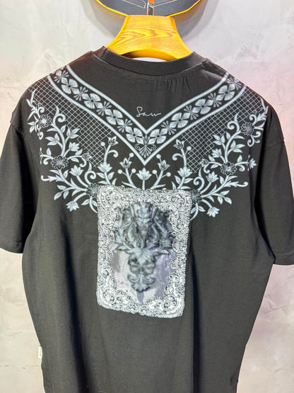 T-Shirt SAW Tiger Floral — Noir 5163