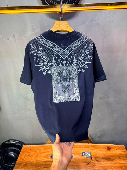 T-Shirt SAW Tiger Floral — Bleu Marine 5163