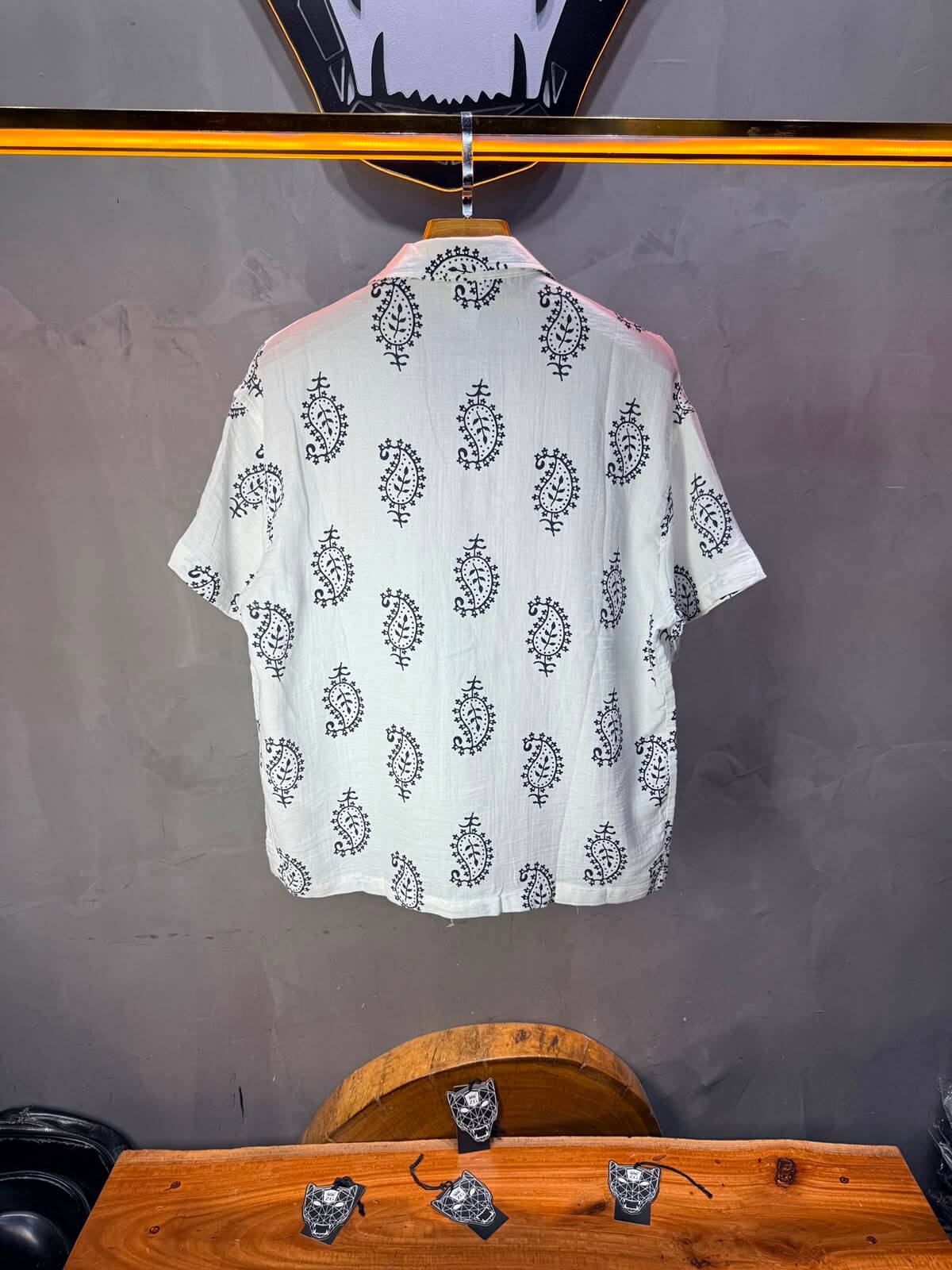Chemise Paisley Calligraphie — Blanc Blue 175