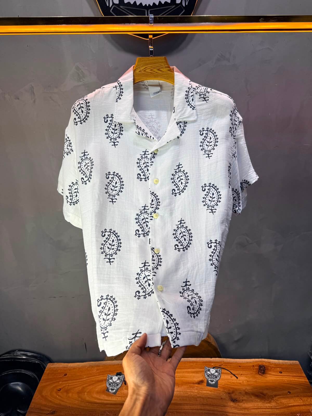Chemise Paisley Calligraphie — Blanc Blue 175