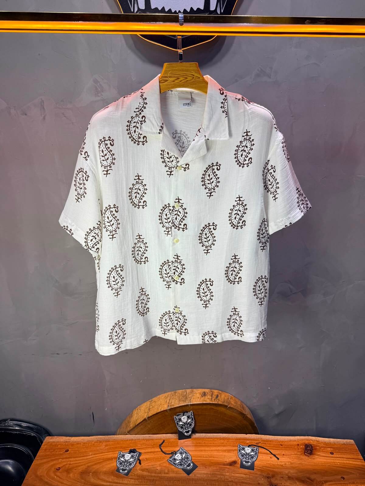 Chemise Paisley Calligraphie — Blanc Brown 175