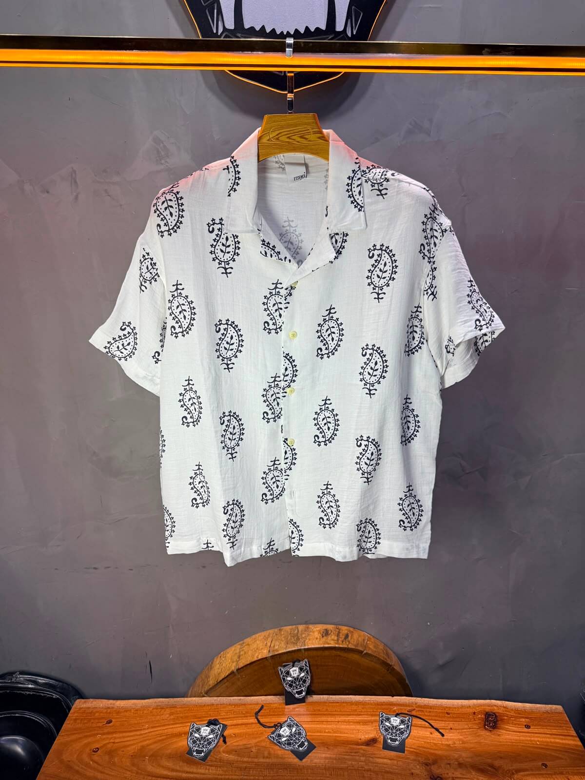Chemise Paisley Calligraphie — Blanc Blue 175