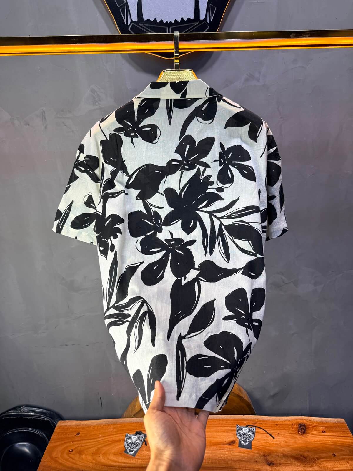 Chemise Floral Ink Brush — Blanc Noir 265