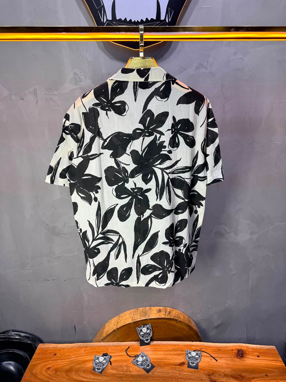 Chemise Floral Ink Brush — Blanc Noir 265