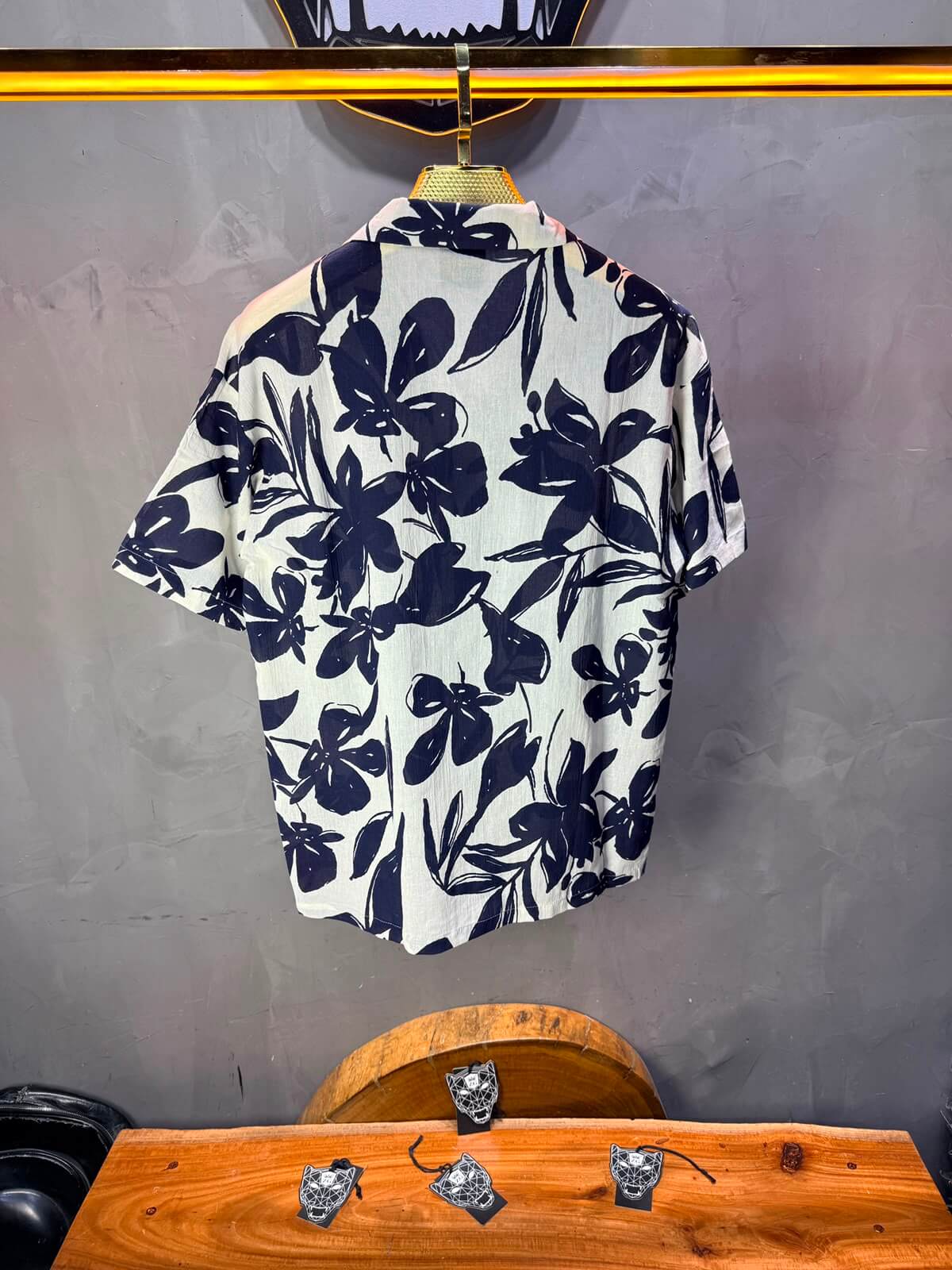 Chemise Floral Ink Brush — Blanc Blue 265