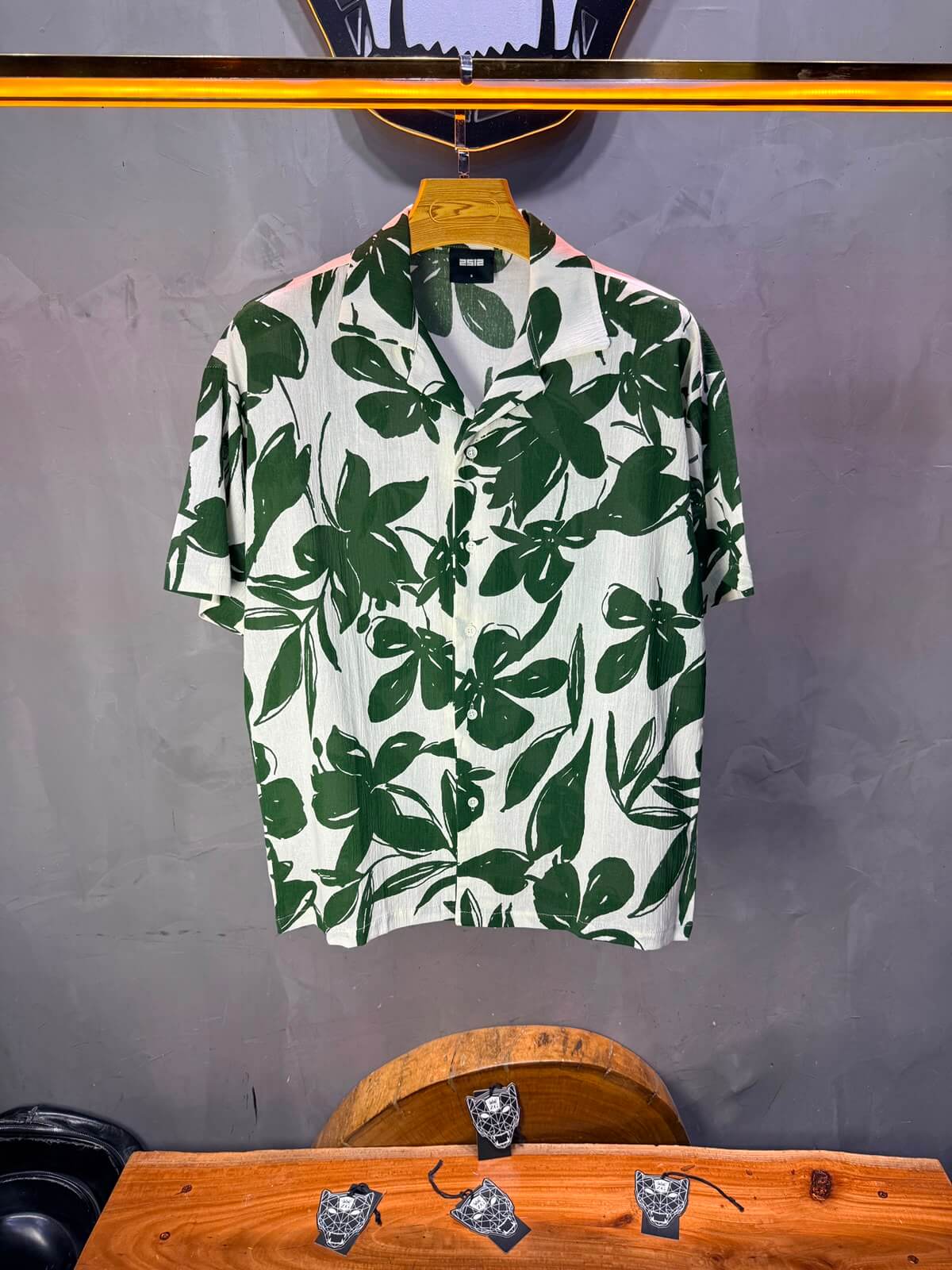 Chemise Floral Ink Brush — Blanc Green 265