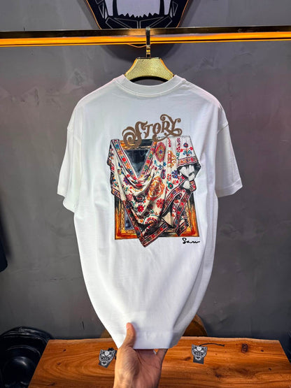 T-Shirt Story Foulard Brodé — Blanc 5182