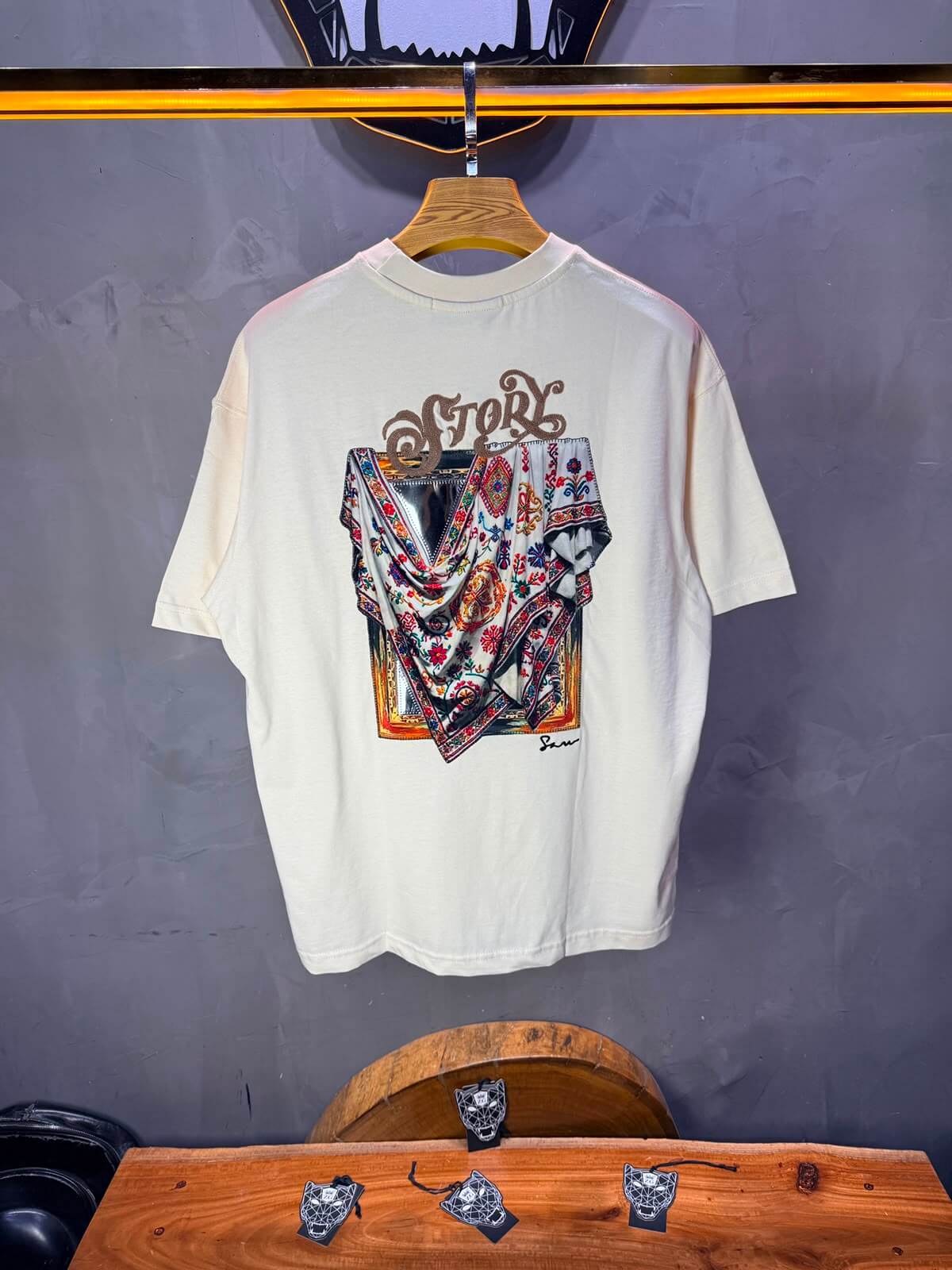 T-Shirt Story Foulard Brodé — Beige 5182