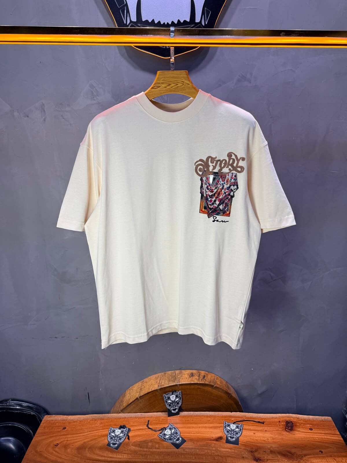 T-Shirt Story Foulard Brodé — Beige 5182
