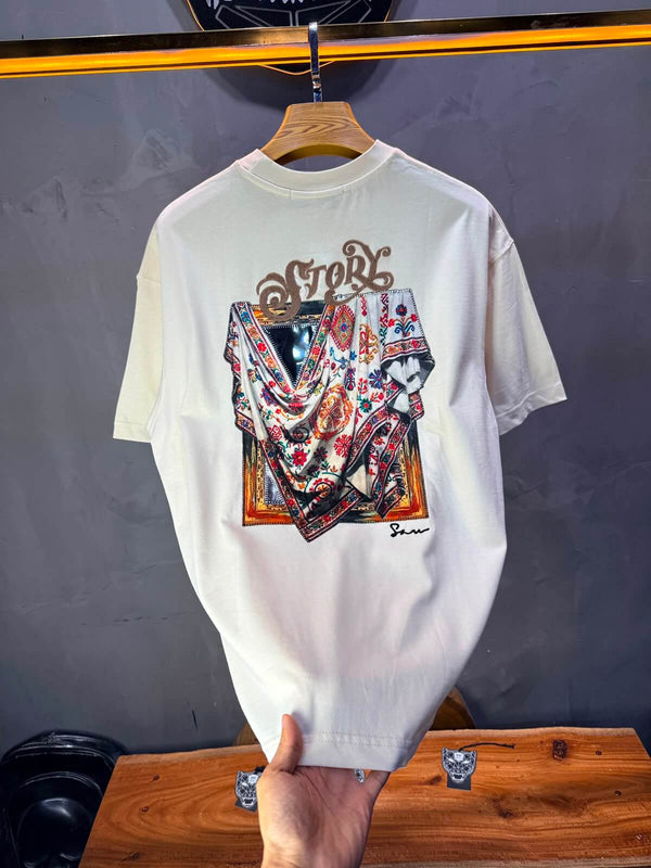 T-Shirt Story Foulard Brodé — Beige 5182