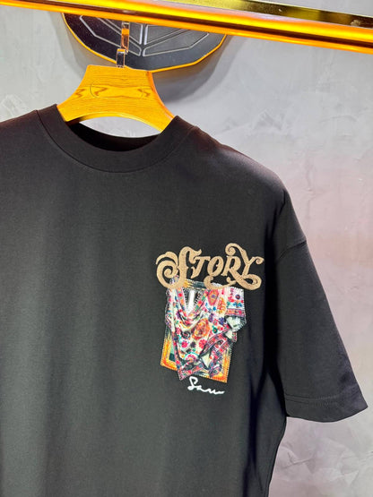 T-Shirt Story Foulard Brodé — Noir 5182