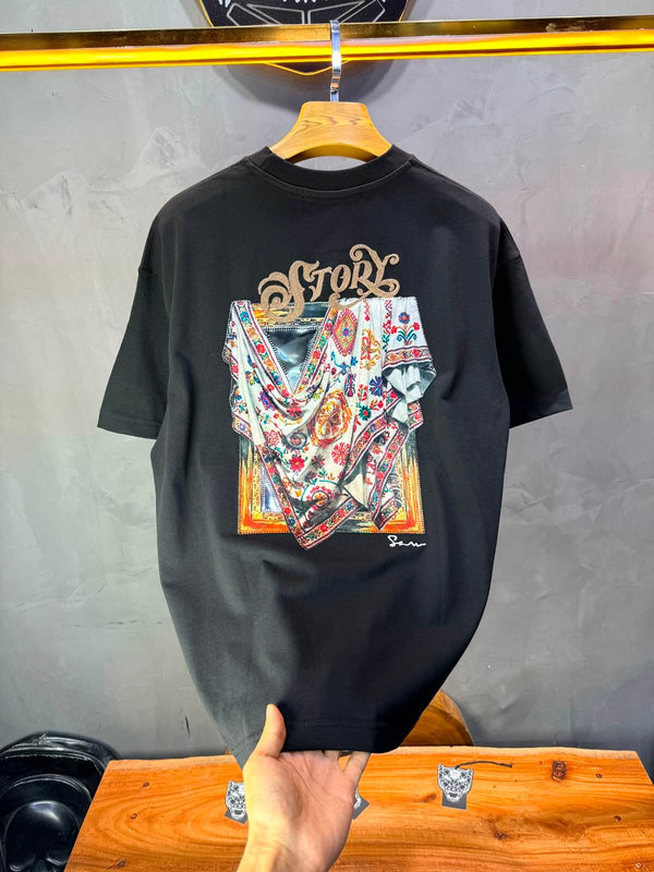 T-Shirt Story Foulard Brodé — Noir 5182