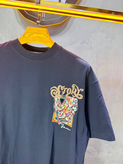 T-Shirt Story Foulard Brodé — Navy Blue 5182