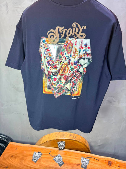 T-Shirt Story Foulard Brodé — Navy Blue 5182