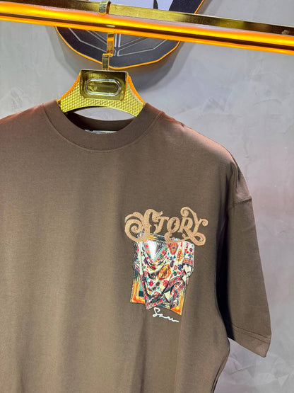 T-Shirt Story Foulard Brodé — Brown 5182