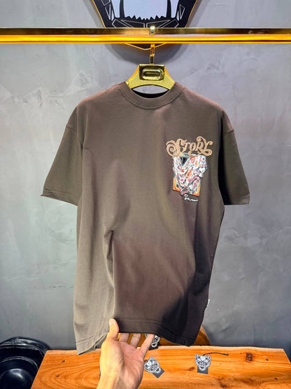 T-Shirt Story Foulard Brodé — Brown 5182