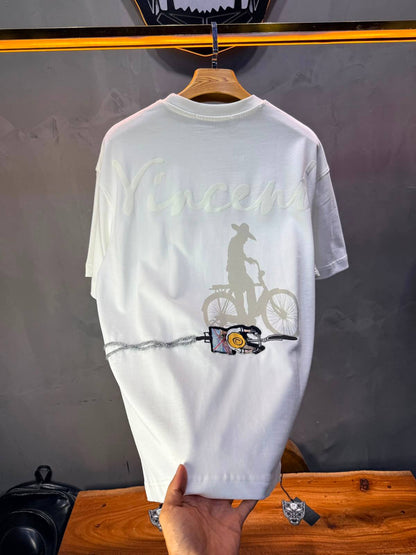 T-Shirt Vincent Cycliste — White 5073
