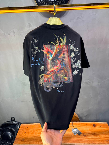 T-Shirt Phénix Sakura — Sam — Noir 5180