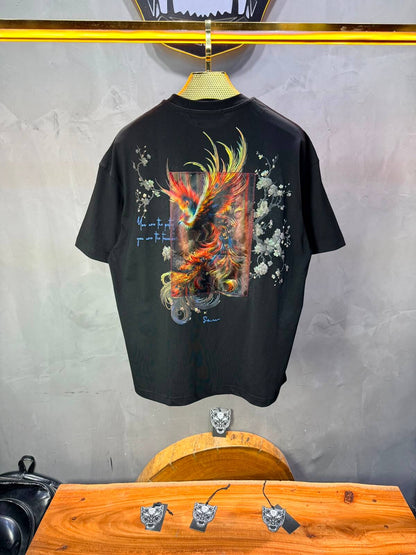 T-Shirt Phénix Sakura — Sam — Noir 5180