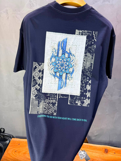 T-Shirt Calligraphie Mandala — Sam — Navy Blue 5075
