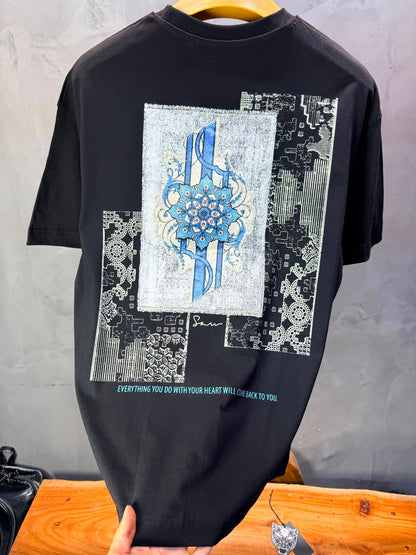 T-Shirt Calligraphie Mandala — Sam — Noir 5075