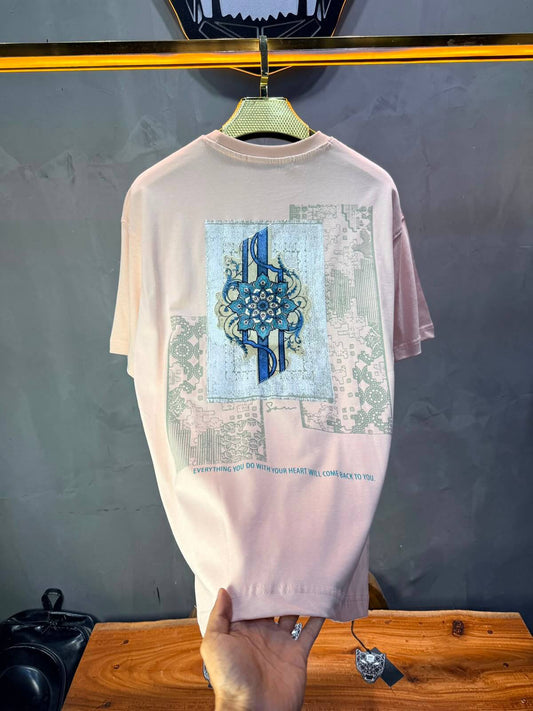 T-Shirt Calligraphie Mandala — Sam — Rose 5075