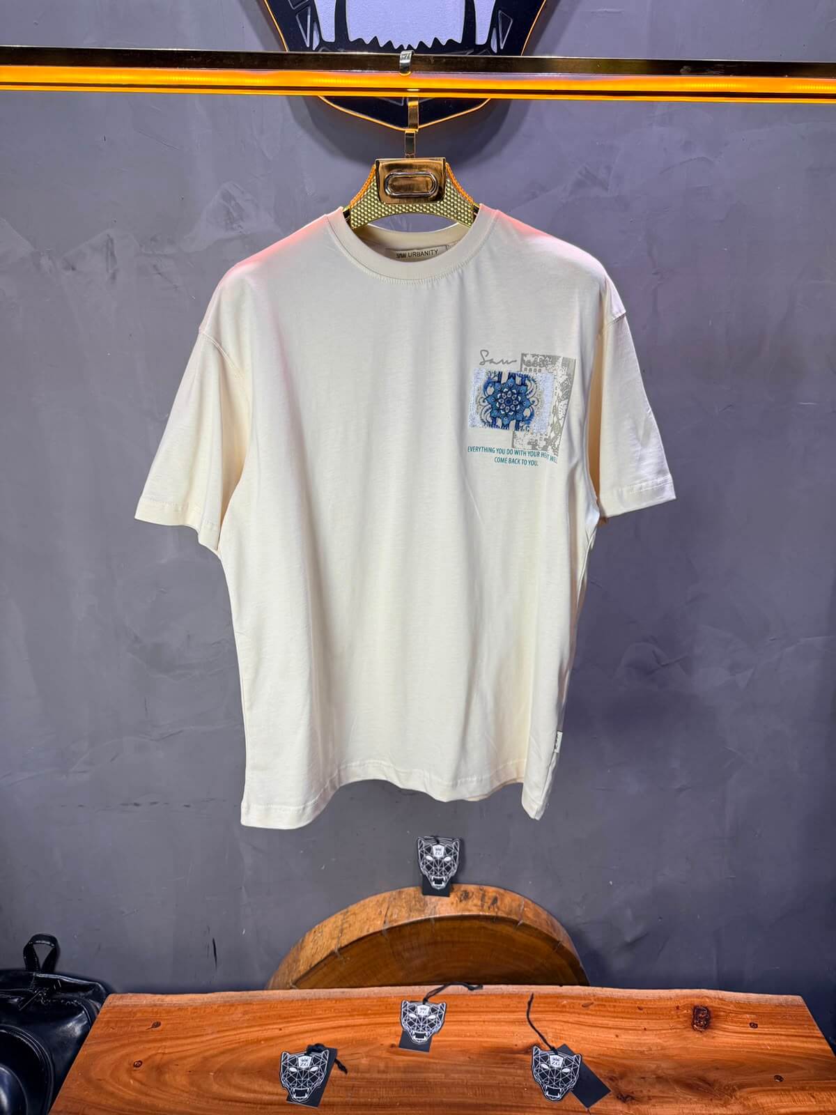 T-Shirt Calligraphie Mandala — Sam — Beige 5075