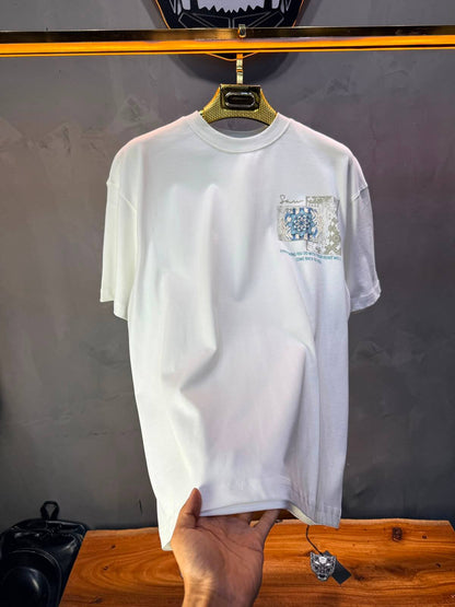 T-Shirt Calligraphie Mandala — Sam — Blanc 5075