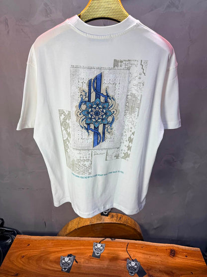 T-Shirt Calligraphie Mandala — Sam — Blanc 5075