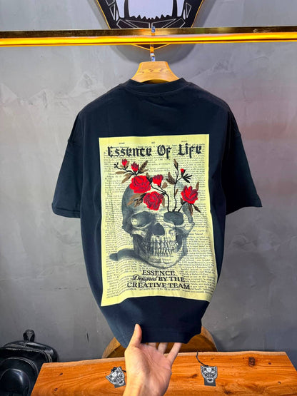 T-Shirt Essence Of Life — Skull & Roses — Noir 169