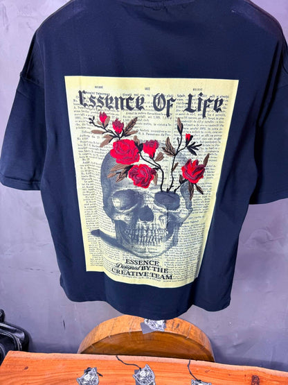 T-Shirt Essence Of Life — Skull & Roses — Noir 169