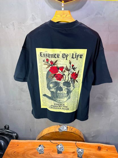 T-Shirt Essence Of Life — Skull & Roses — Noir 169