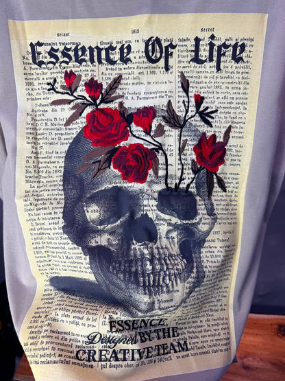 T-Shirt Essence Of Life — Skull & Roses — Beige 169