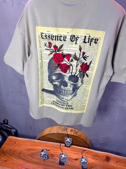T-Shirt Essence Of Life — Skull & Roses — Beige 169