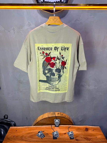 T-Shirt Essence Of Life — Skull & Roses — Beige 169