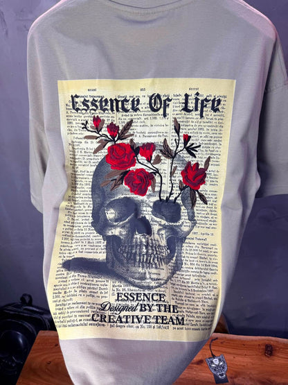 T-Shirt Essence Of Life — Skull & Roses — Beige 169