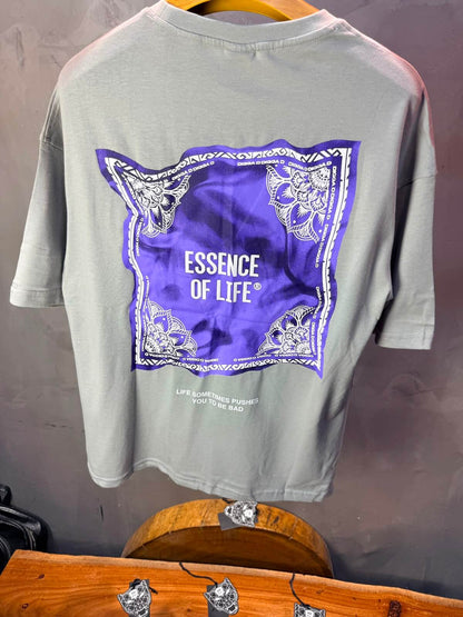T-Shirt Essence Of Life® — Bandana Bleu — Gris Sage 091