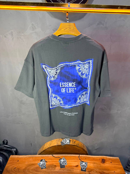 T-Shirt Essence Of Life® — Bandana Bleu — Gris Noir 091