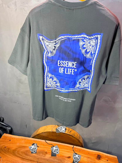 T-Shirt Essence Of Life® — Bandana Bleu — Gris Noir 091