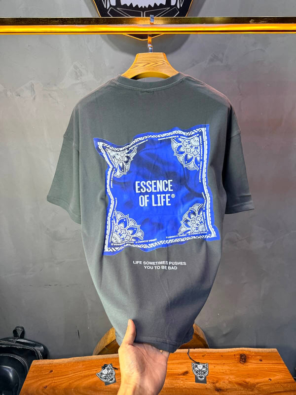 T-Shirt Essence Of Life® — Bandana Bleu — Gris Noir 091