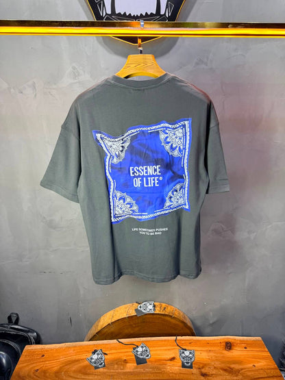 T-Shirt Essence Of Life® — Bandana Bleu — Gris Noir 091