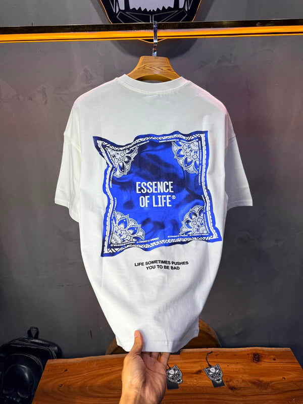T-Shirt Essence Of Life® — Bandana Bleu — Blanc 091