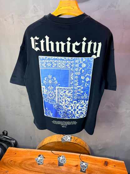 T-Shirt Ethnicity — Arabesque Bleu — Noir 170