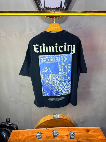 T-Shirt Ethnicity — Arabesque Bleu — Noir 170