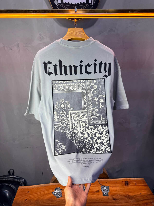 T-Shirt Ethnicity — Arabesque Bleu — Grey 170