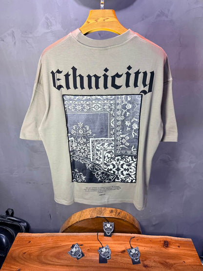 T-Shirt Ethnicity — Arabesque Bleu — Beige 170