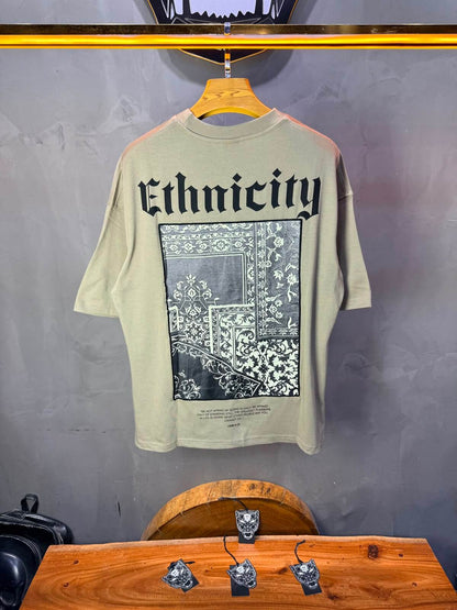 T-Shirt Ethnicity — Arabesque Bleu — Beige 170