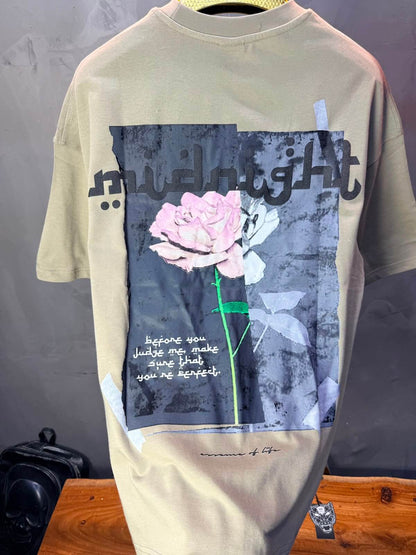 T-Shirt Midnight — Rose & Citation — Beige 139