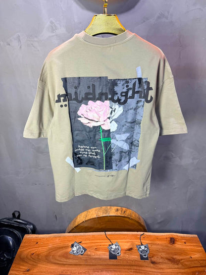 T-Shirt Midnight — Rose & Citation — Beige 139