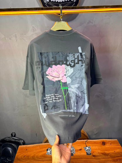 T-Shirt Midnight — Rose & Citation — Grey Noir 139